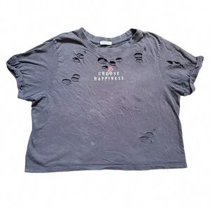 Distressed Gray 'Choose Happiness' T-Shirt